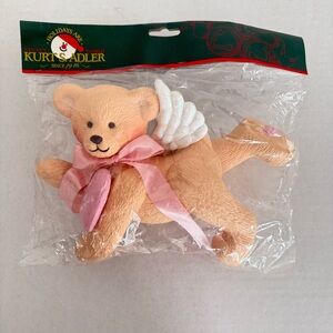 Kurt Adler Santa’s World Baby First Christmas Ornament Baby Girl Pink Dog Angel